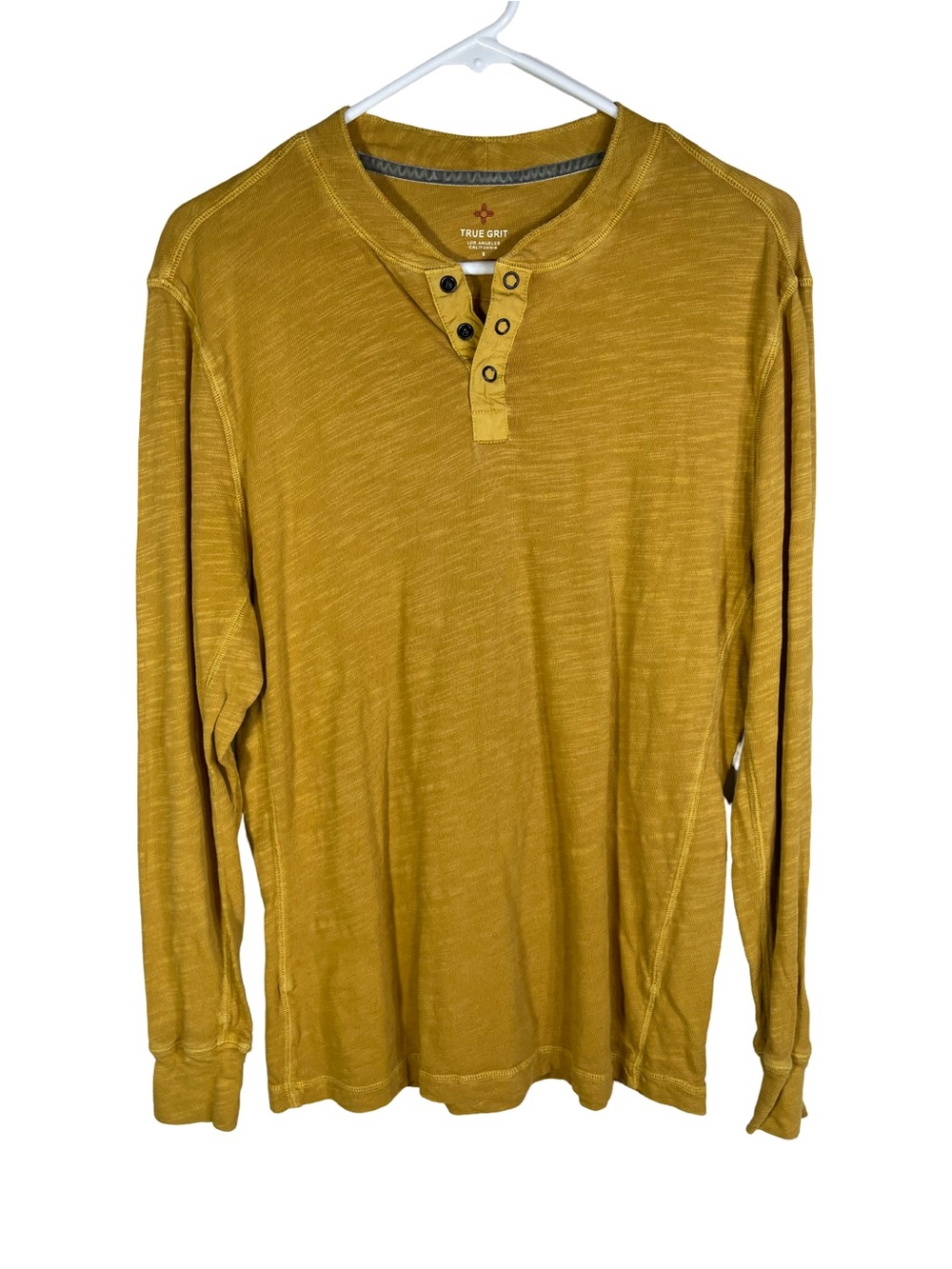 True Grit Men Long-sleeve Tee Size S Color Mustard